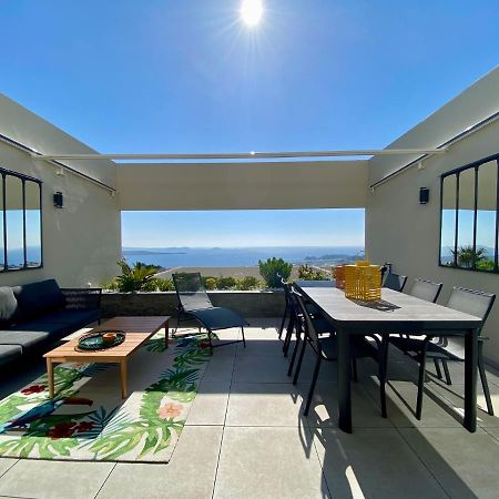 Superbe T2 44M2 - Grande Terrasse Vue Mer Panoramique Exceptionnelle Piscine - Parking Bandol Exterior foto